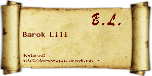 Barok Lili névjegykártya